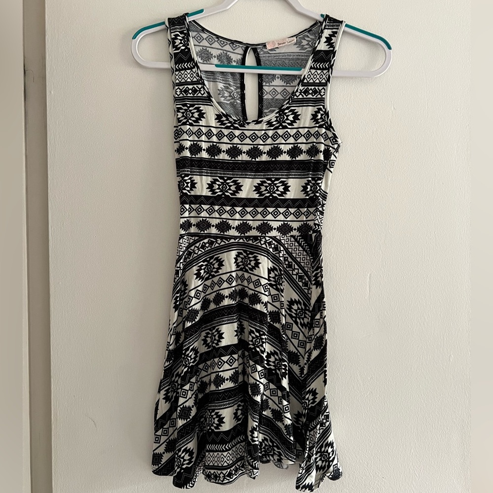 Banana Lemon Aztec Skater Style Dress